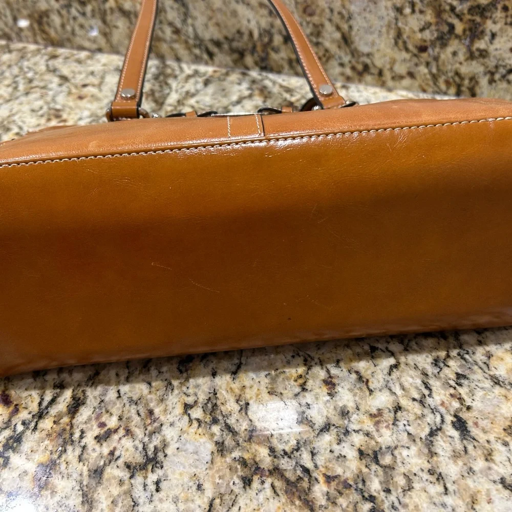 Vintage Unisex bag Elegant Tan Leather Men's Bag by Giani Bernini Preowned